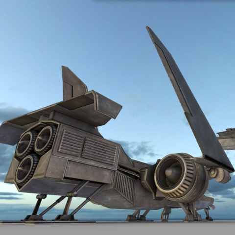 Futuristic combat jet for blender 2.66a by DennisH2010 2