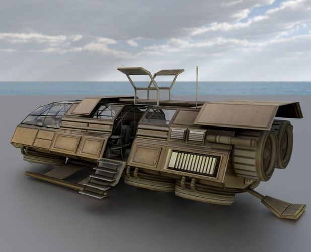 Futuristic Transport Shuttle Rigged